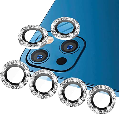 ULITIQ Kompatibel mit iphone 13 Kameraschutz und iphone 13 Mini Kameraschutz, Bling Kamera Schutz, Panzerglas Abdeckung Glitzer (6.1/5.1 zoll), Linse Abdeckung, (Silber) von ULITIQ