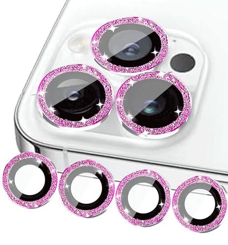 ULITIQ Kompatibel mit iphone 14 Pro Kameraschutz und iphone 14 Pro Max Kameraschutz, Bling Kamera Schutz, Panzerglas Abdeckung Glitzer (6.1/6.7 zoll), Linse Abdeckung, (Pink) von ULITIQ