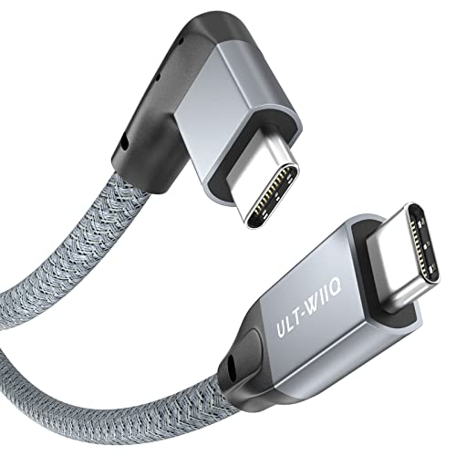 90 Grad Winkel USB C auf USB C Kabel 100W, 20Gbps Rechtwinklig USB 3.2 Gen2×2 Typ C Datenkabel mit 4K@60Hz Videoübertragung, 20Gbps Datenübertragung, 100W 5A Ladekabel für OTG, USB C Geräte, usw (1m) von ULT-WIIQ