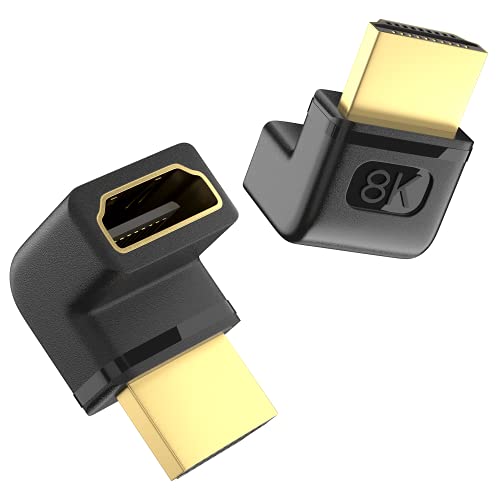 HDMI 2.1 Adapter Extender vergoldet 90 und 270 Grad mit 8K@60Hz 4K@120Hz 144Hz, HDR, eARC für Kompatibel mit PS5, Xbox, Laptop, Projektor, Monitor, Samsung LG Hisense TV, Soundbar von ULT-WIIQ