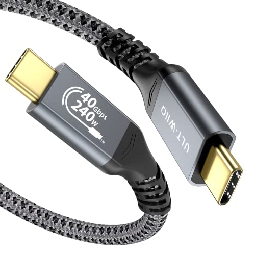 ULT-WIIQ USB4 240 W/8 K USB C auf USB C Kabel, kompatibel mit Thunderbolt 4/3, Kabel USB C auf USB C, Schnellladung & 40 Gbit/s Übertragung für Samsung, MacBook Pro Huawei, Sony, LG, Hub.(0.3 m) von ULT-WIIQ