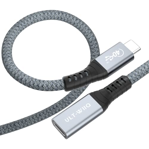 USB C Verlängerung Kabel, Thunderbolt 4 Verlängerungskabel Unterstützt 40Gbps und USB 3.2, 100W PD 3.0 QC, und 8K60Hz 4K120/60Hz HDR Video für Dockingstation, MacBook M3 M2 M1, Laptop, Monitor (0,5M) von ULT-WIIQ