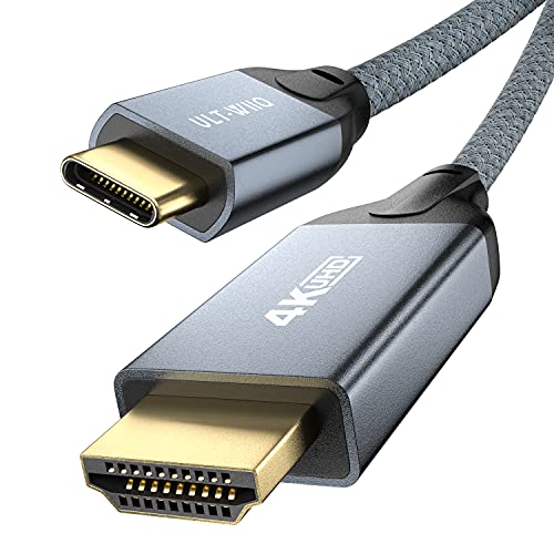 USB C auf HDMI Kabel, kompatibel mit Thunderbolt 4 auf HDMI Adapter 4K@60Hz 2K@120Hz/144Hz für Thunderbolt 3/4, USB4, MacBook Pro, iPad Pro, Steam Deck (4K@60Hz/2M) von ULT-WIIQ