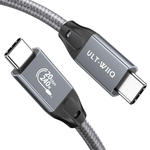 USB C auf USB C Kabel, 1 m, USBC 3.2 100 W PD 20 V5 A & 20 Gbit/s Datenübertragung, 4K Video Kabel mit E-Marker Chip für Thunderbolt 3, iMac, MacBook, Dell XPS, iPad Pro, PixelBook, Switch etc. von ULT-WIIQ