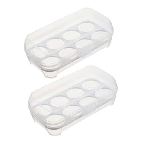 2 Stück 8 Aufbewahrungsbox Für Eier Eierablage Aufbewahrungsbehälter Für Eier Eierschalen Für Kühlschränke Ei-aufbewahrungsplatte Eierhalter Weiß Container Mit Deckel Pp von ULTECHNOVO