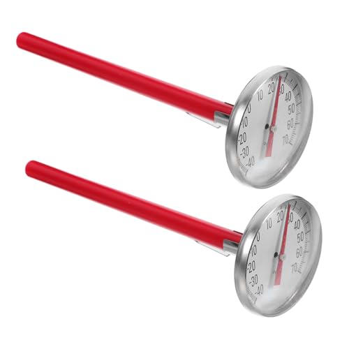ULTECHNOVO 2Stück Analoge Auto Innenraum Dekorationsthermometer mit Uhr für Klimaanlage und Fahrzeugstil Präzise Temperaturanzeige für Auto und Zuhause ohne Batterie Erforderlich von ULTECHNOVO