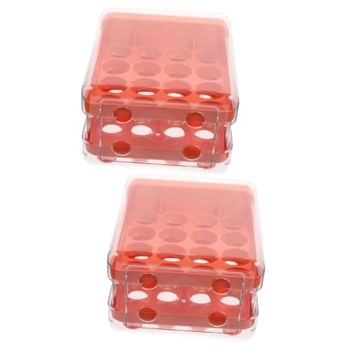 ULTECHNOVO Kunststoffbehälter 2 Stück Eier Aufbewahrungsbox Eierspender Eierhalter Tablett Eierablage Für Zuhause Kühlschrank Eierablage Doppelschicht Kühlschrank-Organizer-Behälter von ULTECHNOVO