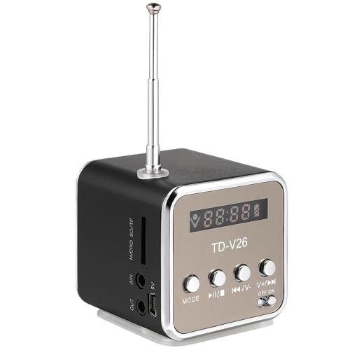 ULTECHNOVO Mini-, digitaler tragbarer Musik-MP3/4-Player, Micro-SD/TF-USB-Disk-, FM-Radio, Mini-Digital-Display-, Musik-Player (schwarz) von ULTECHNOVO