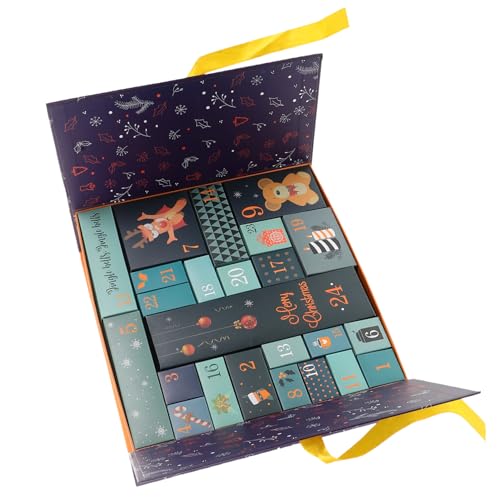 ULTECHNOVO Postfach 2024 weihnachtliche Leckereien- mit Weihnachtsboxen Weihnachten Thema Füllstoffe Präsentieren Sie Adventskalenderboxen zum befüllen Papier Blau von ULTECHNOVO
