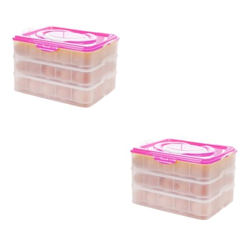 ULTECHNOVO Trockenwaren Aufbewahrungsbox 2 Stück 3 Kühlschrank Lebensmittelbehälter Mit Deckel Eierablage Lebensmittelboxen Aufbewahrungskiste Eierschale Hitzebeständige Aufbewahrungsbox von ULTECHNOVO
