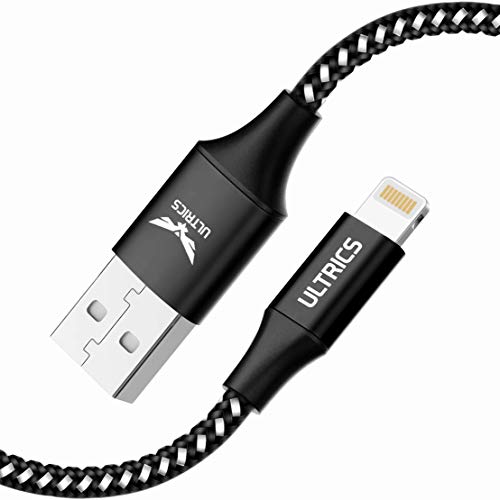 ULTRICS iPhone Ladekabel 2M – Apple MFi zertifiziertes Lightning Kabel, Schnellladekabel, iPhone USB Kabel Kompatibel mit iPhone 14 Pro Max, 13 Pro Max, 12, 11, XS, SE, 8, 7, 6s, iPad, iPod (Schwarz) von ULTRICS