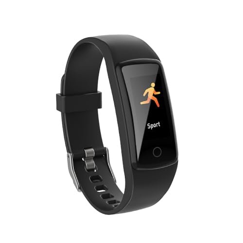 Umbro Fitness Tracker Bluetooth – Smart Watch mit Sportfunktionen – Fitnessuhr HR und Körpertemperatursensor – Schrittzähler 0,96 Zoll Touchscreen – Sportuhr Spritzfest – Schwarz von UMBRO