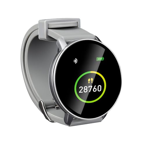 Umbro Fitness Tracker Bluetooth – Smart Watch mit Sportfunktionen – Fitnessuhr HR und Körpertemperatursensor – Schrittzähler 1,3 Zoll Touchscreen – Sportuhr IP68 wasserdicht – Grau von UMBRO