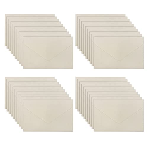 UMCHU 40 Stück 10.5 * 7cm Kraftpapier Umschläge,Klassische Umschläge,Briefumschläge mit spitzer Klappe,für Gruß- und Glückwunschkarten, Einladungskarten(milchweiß) von UMCHU