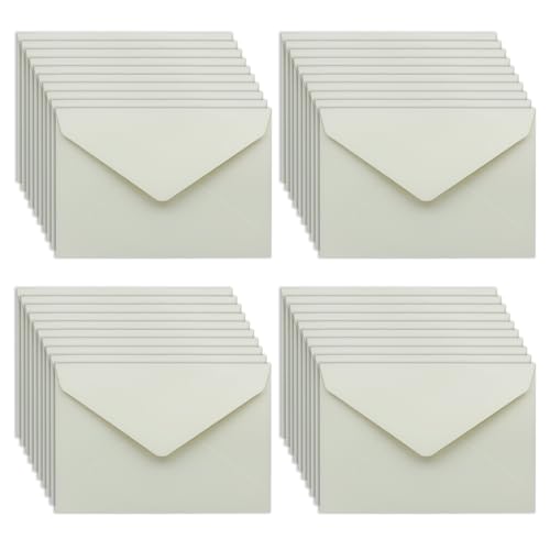 UMCHU 40 Stück C6 Kraftpapier Umschläge,Klassische Umschläge,Briefumschläge mit spitzer Klappe,für Gruß- und Glückwunschkarten, Einladungskarten(Weiß) von UMCHU