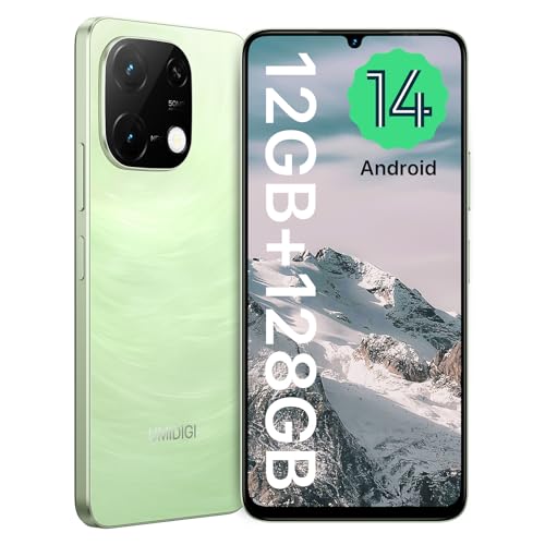 UMIDIGI 50MP Smartphone Ohne Vertrag Android 14-12(6+6) GB+128GB Handy 6,75 Zoll 90Hz Display,5000mAh,2,2GHz Prozessor,G9C 4G Dual-SIM,Inklusive Ladegerät,Bluetooth 5,4/Face ID/GPS/NFC-Grün von UMIDIGI