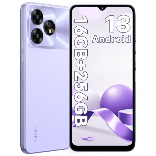 UMIDIGI A15 Handys NFC, 16GB+256GB(Bis zu 2TB) Handy, 64MP+16MP, 6,7" HD+Display, 5000mAh+20W Schnelles Laden, Android Smartphone 4G Dual SIM Simlockfreie Handys-Gray (Purple) von UMIDIGI