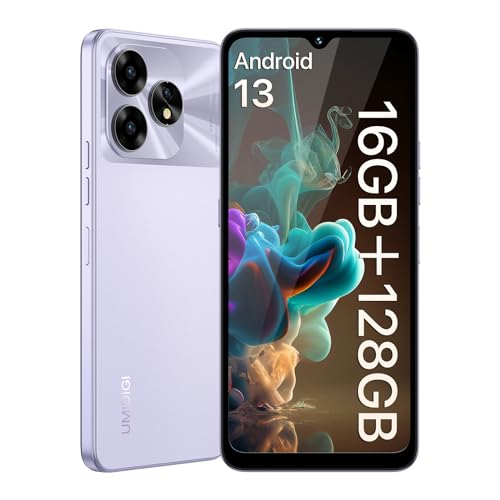 UMIDIGI A15T NFC Smartphone (2024) 16 + 128 GB, MediaTek Helio G95, Dreifachkamera 64 + 8 + 2 MP, Frontkamera 16 MP, Display 6,7 Zoll HD+, 5000 mAh, Android 13, Handy 4G von UMIDIGI