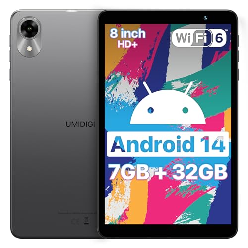 UMIDIGI Android 14 Mini-Tablet, tragbar, 5G-WiFi 6 Tablet 8 Zoll, 7 GB + 32 GB (1 TB TF) Quad-Core 2,0 GHz, HD-Display 1280 x 800 IPS G1 Tab Mini Pad, Color Touchscreen Tablet Lite/5000 mAh/Dual von UMIDIGI
