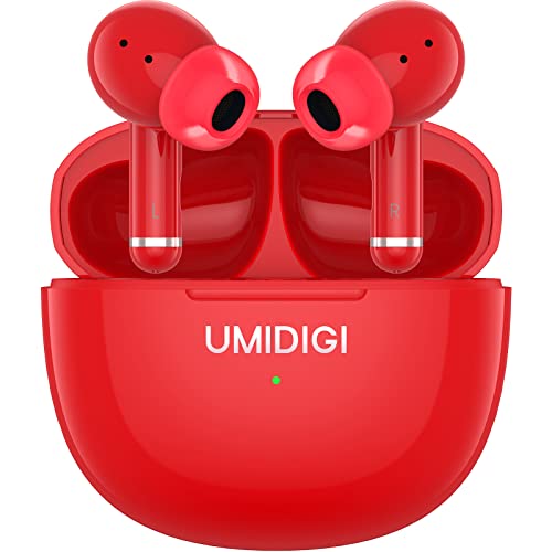 UMIDIGI Bluetooth Kopfhörer, Wireless Earbuds,AirBuds Pro In-Ear Kopfhöhrer, Wireless Bluetooth 5.1 Con 3 HD Microfono,Sport In-Ear,IPX5Wasserdicht,Aufbewahrungsbox mit Ladefunktion (Rot) von UMIDIGI