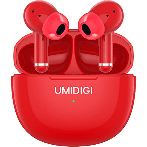 UMIDIGI Bluetooth Kopfhörer, Wireless Earbuds,AirBuds Pro In-Ear Kopfhöhrer, Wireless Bluetooth 5.1 Con 3 HD Microfono,Sport In-Ear,IPX5Wasserdicht,Aufbewahrungsbox mit Ladefunktion (Rot) von UMIDIGI