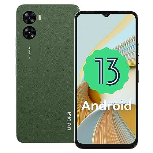 UMIDIGI G3 Plus Smartphone Ohne Vertrag (2023),Android 13 Handy, 8GB+128GB/1TB Simlockfreie Handys,6,52" HD+Display,5150mAh,13MP, 4G Dual SIM Schulkinder Handy/Face ID/Fingerabdruck/OTG/GPS(Grün) von UMIDIGI