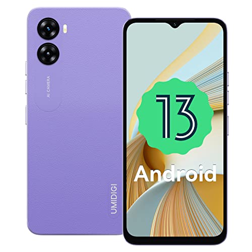 UMIDIGI G3 Plus Smartphone Ohne Vertrag (2023),Android 13 Handy, 8GB+128GB/1TB Simlockfreie Handys,6,52" HD+Display,5150mAh,13MP, 4G Dual SIM Schulkinder Handy/Face ID/Fingerabdruck/OTG/GPS(Lila) von UMIDIGI