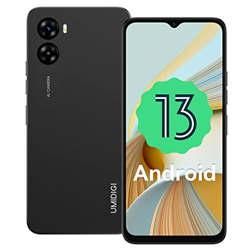 UMIDIGI G3 Plus Smartphone Ohne Vertrag (2023),Android 13 Handy, 8GB+128GB/1TB Simlockfreie Handys,6,52" HD+Display,5150mAh,13MP, 4G Dual SIM Schulkinder Handy/Face ID/Fingerabdruck/OTG/GPS(Schwarz) von UMIDIGI