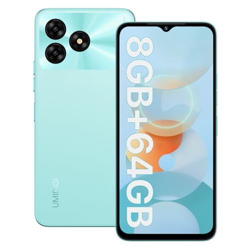 UMIDIGI G5A Smartphone Android 13, Handy 8 GB (4 + 4) RAM, 64 GB/erweiterbar 1 TB, 5000 mAh, 6,52 Zoll HD+, 13 MP + 5 MP, Helio A22, Telefon Dual SIM 4G/Fingerprint/Face ID/GPS von UMIDIGI
