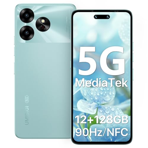 UMIDIGI G6 5G Handy, 6GB+128GB/TF 1TB, Android 13 Smartphone Ohne Vertrag, 6.57" 90Hz HD+, 50MP Kamera 5000mAh, Dimensity 6100+ 5G Simlockfreie Handys, Fingerprint/Face ID/GPS,NFC (Grün) von UMIDIGI