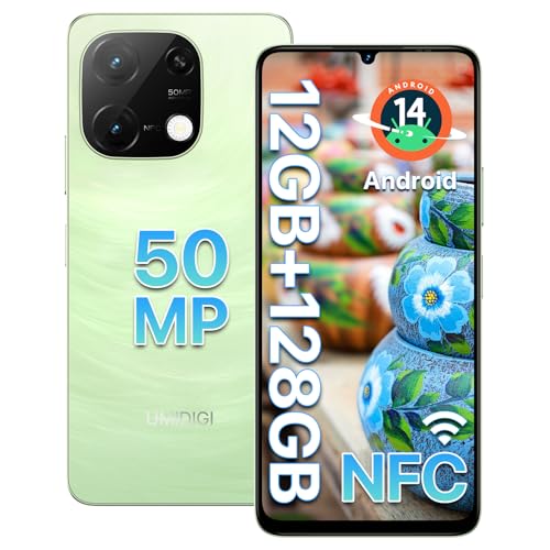 UMIDIGI G9C 50MP Smartphone Ohne Vertrag Android 14-12(6+6) GB+128GB Handy 6,75 Zoll 90Hz Display,5000mAh,2,2GHz Prozessor,4G Dual-SIM,Inklusive Ladegerät,Bluetooth 5,4/Face ID/GPS/NFC-Grün von UMIDIGI