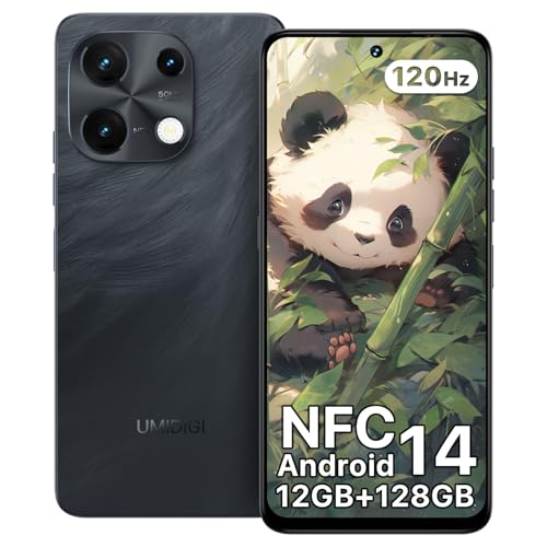 UMIDIGI Note 100 Handy, Android 14 Smartphone Ohne Vertrag, 120HZ Octa-Core, 12(6+6) GB+128GB Handy ohne vertrag, 6.8 Zoll, 50MP, Face & Fingerprint, NFC, 5000mAh, GPS, Dual SIM Smartphone von UMIDIGI