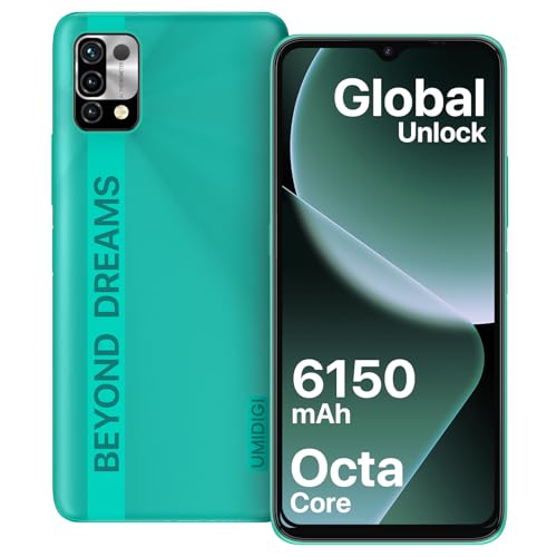 UMIDIGI Smartphone Ohne Vertrag,3GB+64GB Handy Günstig,6150mAh Akku,Android Handy ohne vertrag,6,53" HD+ Display,Octa Core,16MP+8MP,3-Kartenfächer,Dual SIM 4G Handys/OTG(Grün) von UMIDIGI