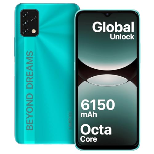 UMIDIGI Smartphone Ohne Vertrag, 4GB+32GB Octa Core Handy Günstig, 6150mAh Akku, Handy ohne vertrag, 6,53" HD + Display, 16MP+8MP, 3-Kartenfächer, Dual SIM 4G Handys/OTG (Grün) von UMIDIGI