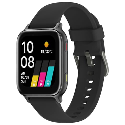 UMIDIGI Uwatch5S Smartwatch, Männer Frauen Smartwatch, 1,7 Zoll Fitness Tracker mit SpO2, Schlafmonitor, Schrittzähler, 5ATM IP68 wasserdichte Sportuhr, 400mAh Akku für Android-Schwarz von UMIDIGI