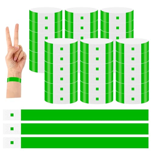500Pcs Eintrittsbänder Einlassbänder,Wasserdicht Event Armbänder,Party Kontrollbänder,Bedruckbar Securebänder,Einlassbändchen zur Kontrolle und Sicherheit,Veranstaltungen und Events-Grün von UMILKI