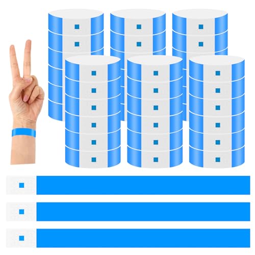 500Pcs Eintrittsbänder Einlassbänder,Wasserdicht Event Armbänder,Party Kontrollbänder,Bedruckbar Securebänder,Einlassbändchen zur Kontrolle und Sicherheit,Veranstaltungen und Events-Blau von UMILKI