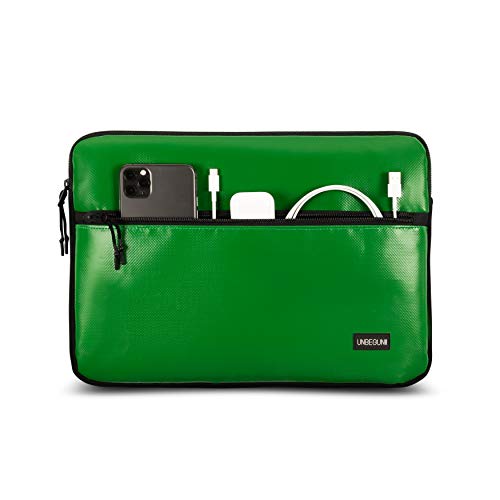 MacBook Air 13 Zoll Tasche mit Fach (aus Upcycled Fabric), Nachhaltige grüne Laptop Hülle für MacBook Air 13 Zoll (2021/2022) von UNBEGUN