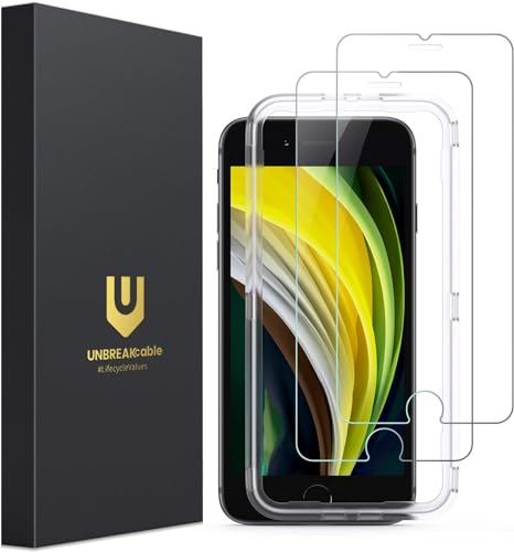 UNBREAKcable 2 Stück Schutzglas für iPhone SE 2022/2020, Schutzfolie für iPhone SE 2020/8/7/6/6s von UNBREAKcable