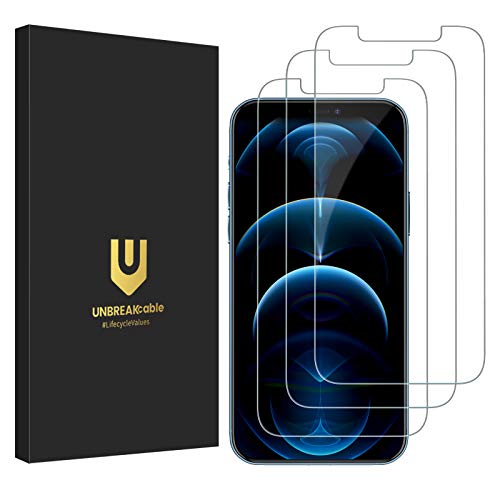 UNBREAKcable Panzer Schutz Glas für iPhone 12 Pro Max [3 Stück] 9H Härte, 2.5D Double Defense Series Panzerfolie, Anti-Bläschen, Anti-Kratzer, leicht anzubringen (6.7 Zoll) von UNBREAKcable