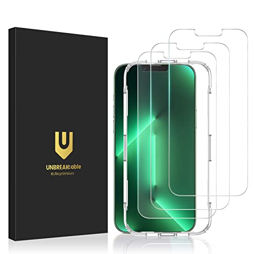 UNBREAKcable Panzer Schutz Glas für iPhone 13 Pro Max [3 Stück], Schutzfolie für iPhone 14 Plus, 9H Härte Panzerfolie, HD Displayschutzfolie, Kratzfest, Anti-Fingerprint und Blasenfrei (6,7 Zoll) von UNBREAKcable