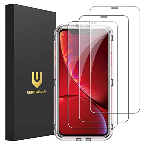 UNBREAKcable Panzer Schutz Glas für iPhone XR und iPhone 11 [3 Stück] Schutzfolie, 9H Härte Schutzglas, 2.5D Double Defense Displayschutzfolie, Kratzfest, Anti-Fingerprint und blasenfrei von UNBREAKcable