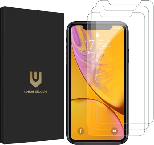 UNBREAKcable Schutzfolie [3er Pack] für iPhone 11 und XR (6.1 Zoll), 2.5D 9H Härte Displayschutzfolie, Kratzfest, Anti-Fingerprint, blasenfrei und kofferfreundlich von UNBREAKcable