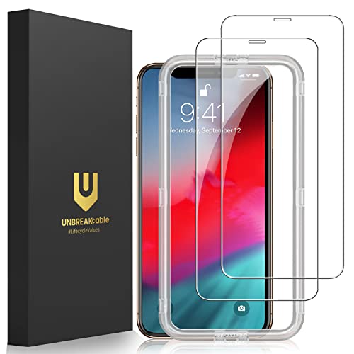 UNBREAKcable Schutzfolie Kompatibel mit iPhone 11 Pro/XS/X [2er Pack] (5.8 Zoll), 2.5D Double Defense Series Displayschutzfolie, 9H-Härte, Kratzfest, Anti-Fingerprint von UNBREAKcable