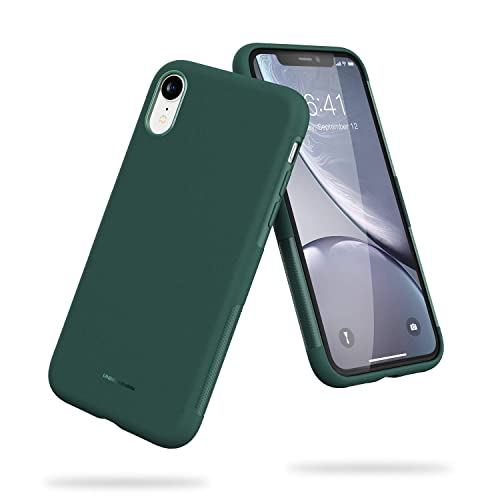UNBREAKcable Schutzhülle für iPhone XR, Silikon, flüssig [stoßfest und rutschfest] Case aus mattem Material für iPhone XR, Beschichtung gegen Fingerabdrücke – Grün matt von UNBREAKcable