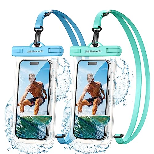 UNBREAKcable wasserdichte Handyhülle Unterwasser hülle - [2 Stück] 7.0 Zoll IPX8 wasserfeste handyhülle für Schwimmen, Baden für iPhone 14 13 12 11 Pro Max Mini, XS X XR SE 8 7 6 Samsung & Mehr von UNBREAKcable