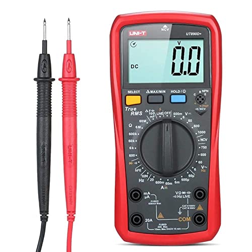 UNI-T UT890D+ Digital Multimeter Tester True RMS 6000 Counts Live Test Volt Ohm Meter, Voltage AC DC Current Amp Capacitor Tester hFE Diode Continuity NCV for Automotive HVAC… von UNI-T