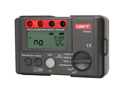Uni-T UT502A Isolationswiderstandsprüfer Erdungsmesser Megometer Voltmeter mit LCD-Hintergrundbeleuchtung, Displayanzahl 2000 von UNI-T