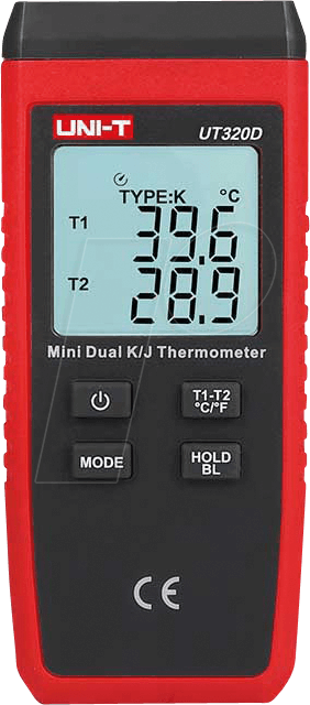 UT 320D - Digital-Thermometer, -40 bis +260°C, 2 Kanal von UNI-TREND