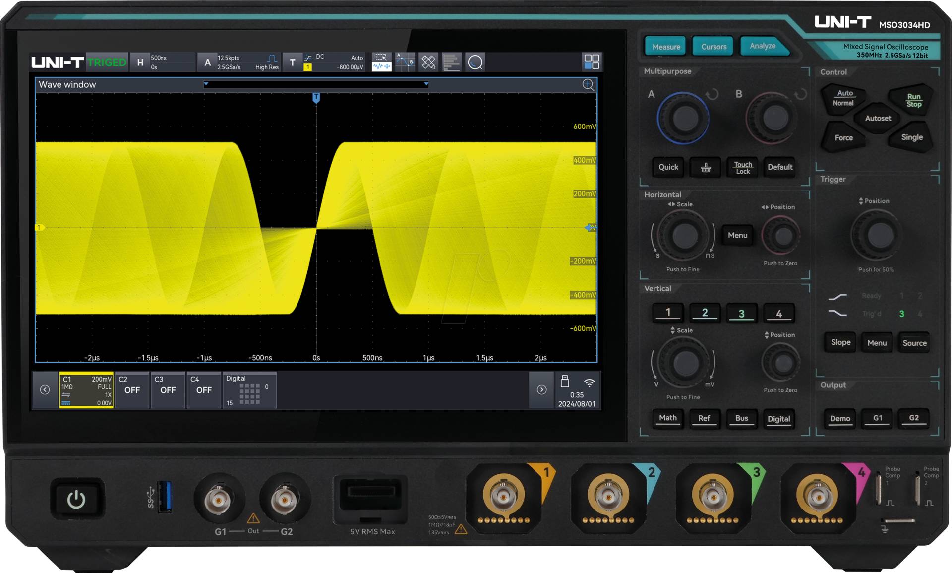 UT MSO3034HD - Mixed-Signal-Oszilloskop, MSO3034HD, 350 MHz, 4 + 16 Kanäle UT MSO3034HD - Mixed-Signal-Oszilloskop, MSO3034HD, 350 MHz, 4 + 16 Kanäle von UNI-TREND